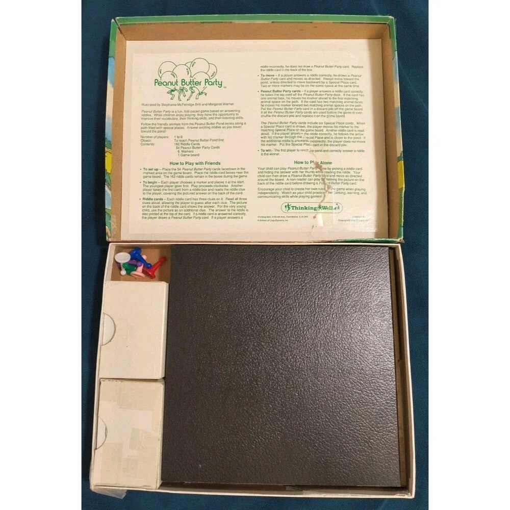 1990 Peanut Butter Party A Think N Play Game By Thinking Well 99% Complete